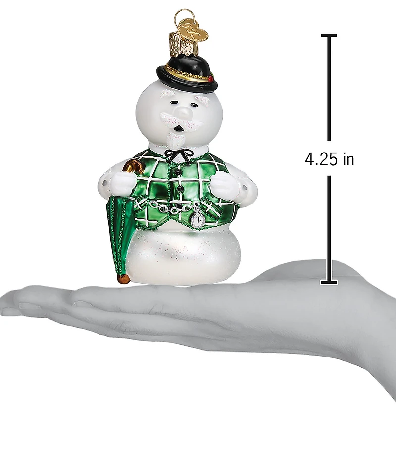 Old World Christmas Sam The Snowman Glass Ornament