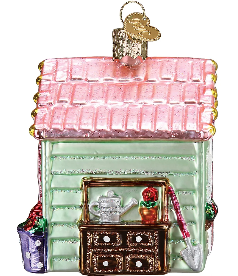 Old World Christmas She Shed Glass Ornament