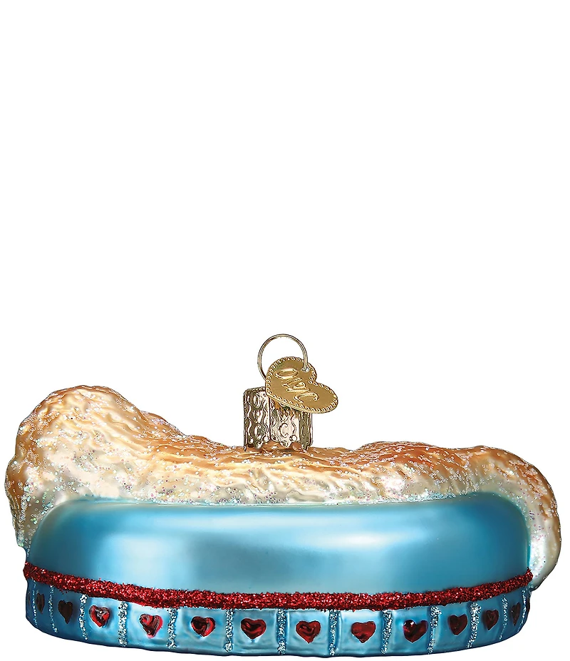 Old World Christmas Sleepy Doodle Dog Glass Ornament