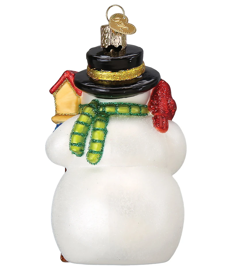Old World Christmas Snowman with Cardinal Glass Ornament