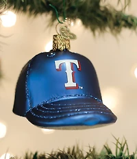Old World Christmas Texas Rangers Baseball Cap Glass Ornament