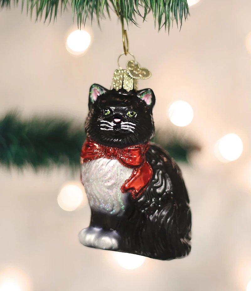 Old World Christmas Tuxedo Kitty Glass Ornament