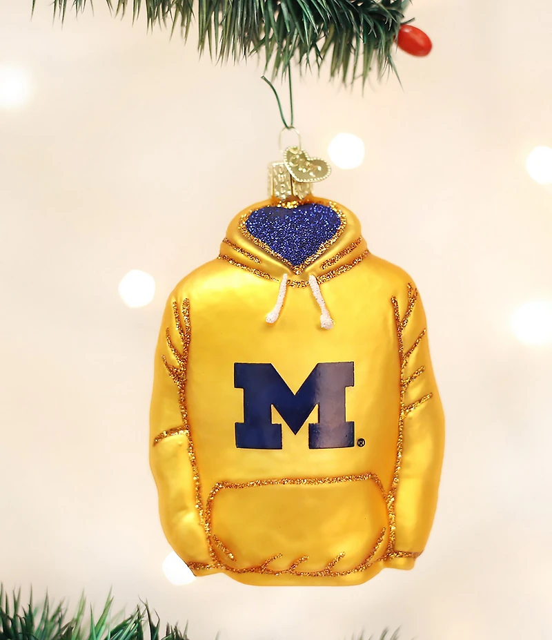 Old World Christmas University of Michigan Hoodie Ornament
