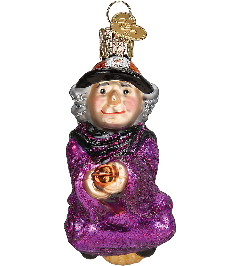 Old World Christmas Witch On Broomstick Ornament