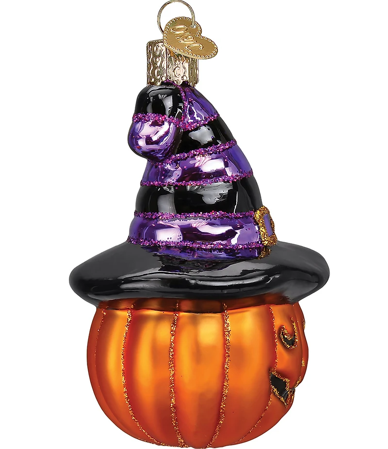 Old World Christmas Witch Pumpkin Glass Ornament