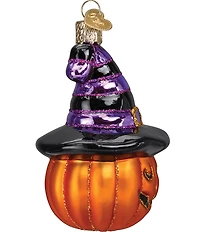 Old World Christmas Witch Pumpkin Glass Ornament
