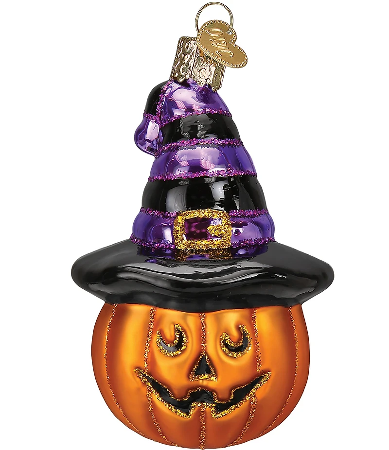 Old World Christmas Witch Pumpkin Glass Ornament