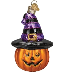 Old World Christmas Witch Pumpkin Glass Ornament