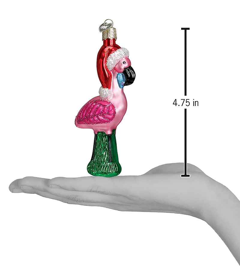 Old World Christmas Yard Flamingo Glass Ornament