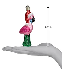 Old World Christmas Yard Flamingo Glass Ornament