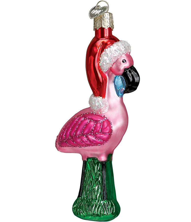Old World Christmas Yard Flamingo Glass Ornament