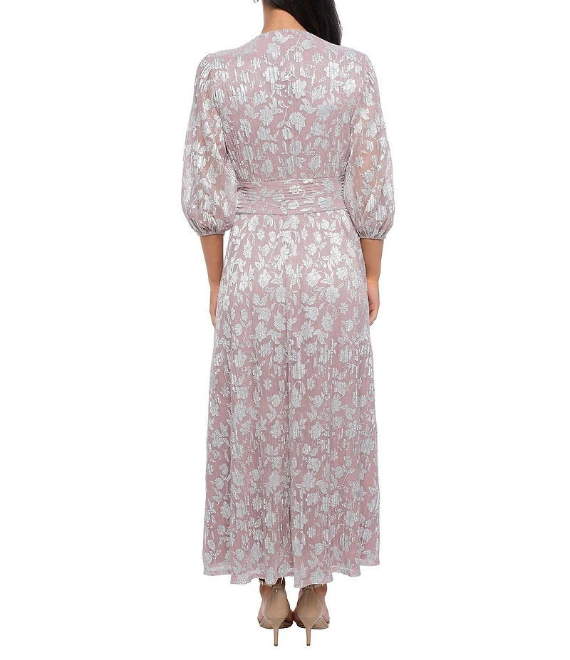 Oleg Cassini Metallic Knit Long Dress