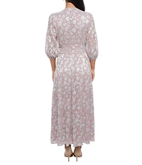 Oleg Cassini Metallic Knit Long Dress