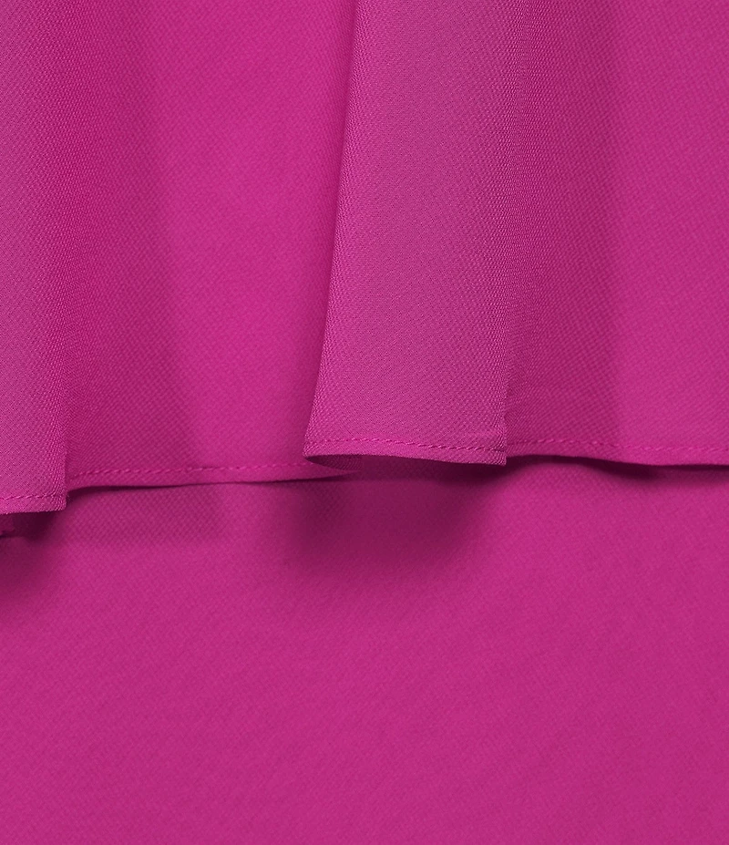 Oleg Cassini Plus Size Cold Shoulder 3/4 Sleeve Tiered Sheath Dress