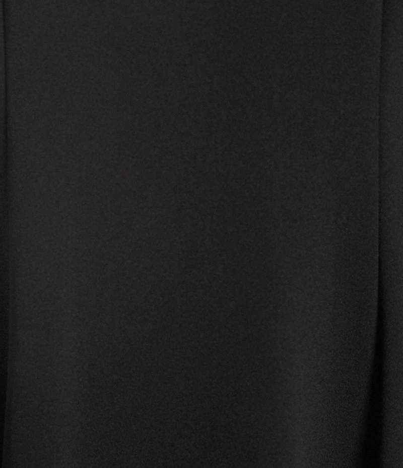 Oleg Cassini Scuba Crepe Beaded Mock Neck Sheer Long Sleeve A-Line Midi Dress