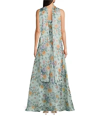 Oleg Cassini Strapless Organza Long Gown