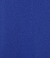 Oleg Cassini Techno Crepe Seam Detail Short Sleeve A-Line Midi Dress