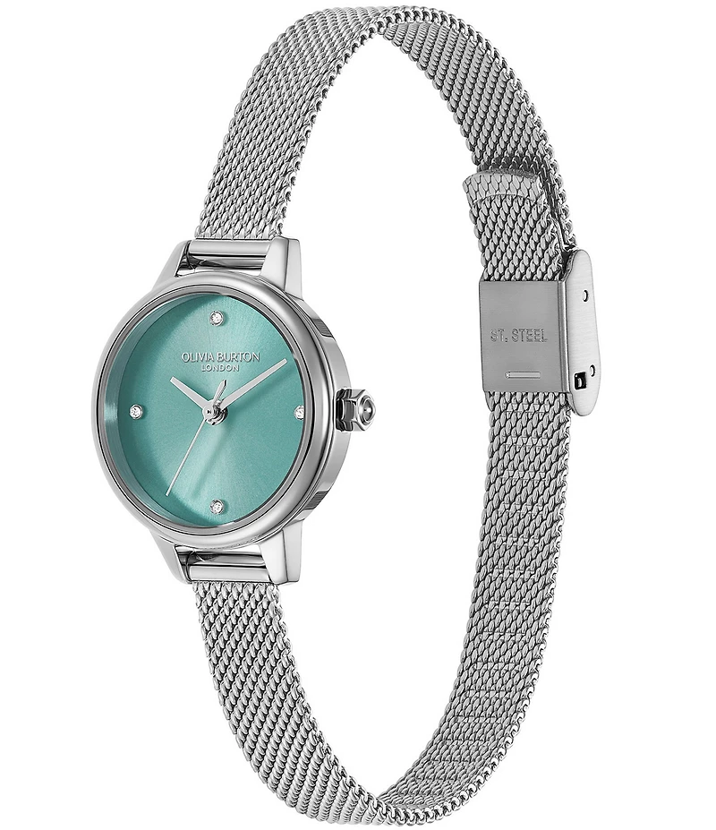 Olivia Burton Mini Quartz Analog Stainless Steel Mesh Bracelet Watch