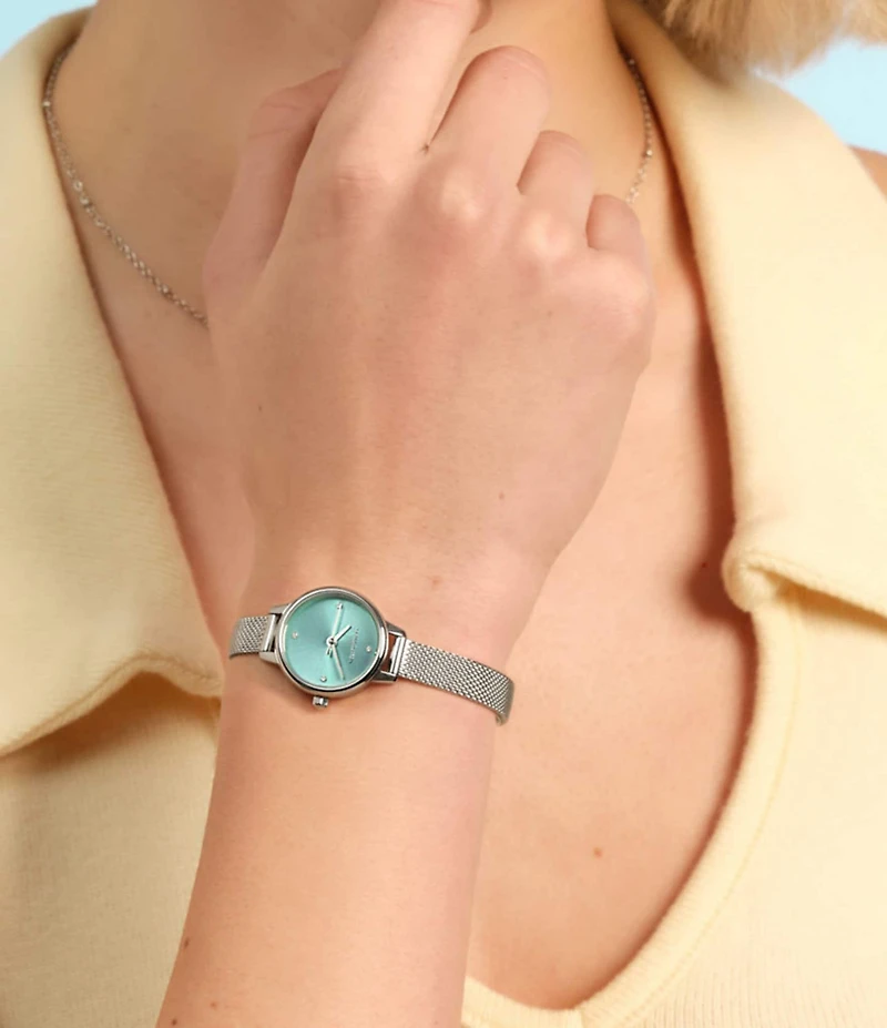 Olivia Burton Mini Quartz Analog Stainless Steel Mesh Bracelet Watch