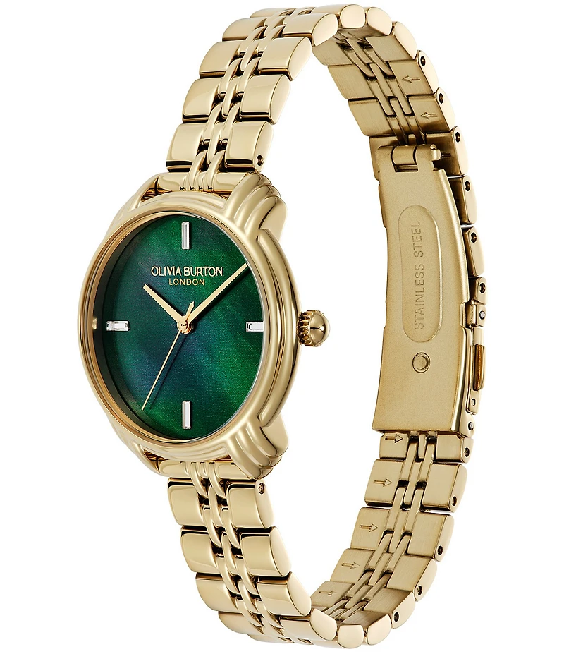 Olivia Burton Women's Art Deco 2.0 Quartz Analog Gold Tone Stainless Steel Bracelet Watch