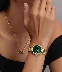 Olivia Burton Women's Art Deco 2.0 Quartz Analog Gold Tone Stainless Steel Bracelet Watch