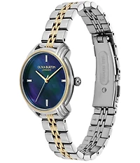 Olivia Burton Women's Art Deco 2.0 Quartz Analog Two Tone Stainless Steel Bracelet Watch Artde L Gp Brc Nvy
