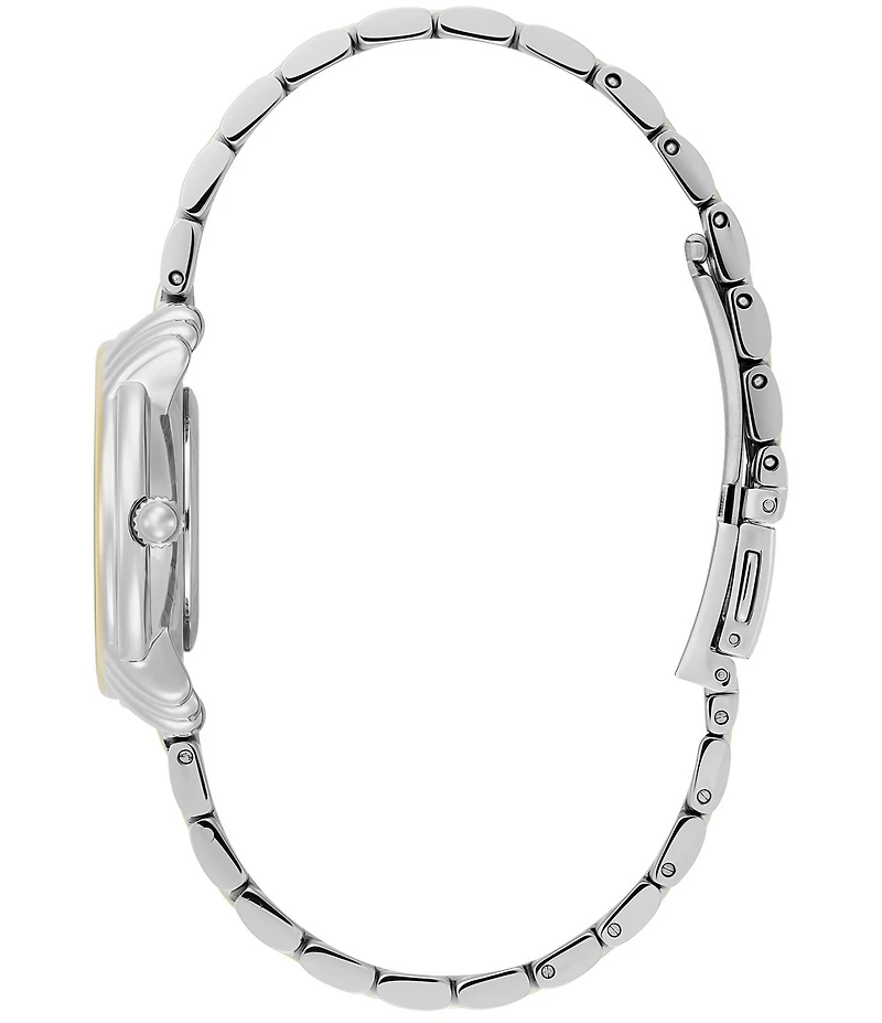 Olivia Burton Women's Art Deco 2.0 Quartz Analog Two Tone Stainless Steel Bracelet Watch Artde L Gp Brc Nvy
