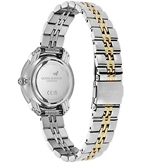 Olivia Burton Women's Art Deco 2.0 Quartz Analog Two Tone Stainless Steel Bracelet Watch Artde L Gp Brc Nvy