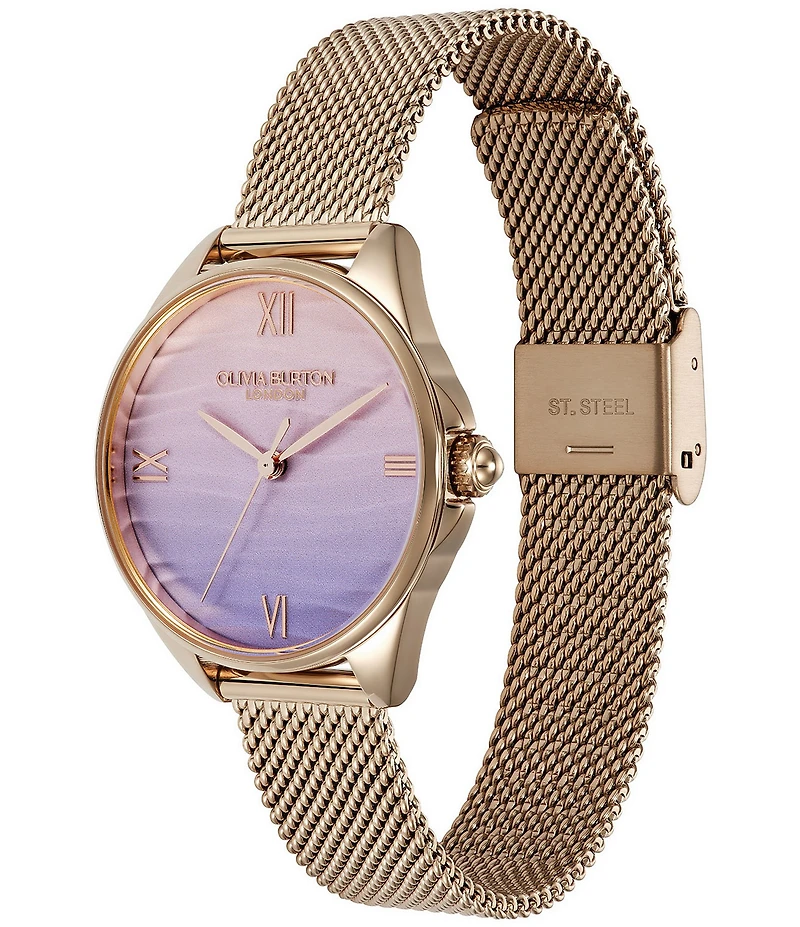 Olivia Burton Women's Azure Quartz Analog Thin Stainless Steel Mesh Bracelet Watch