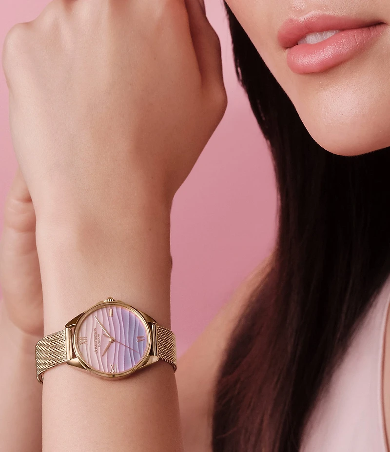 Olivia Burton Women's Azure Quartz Analog Thin Stainless Steel Mesh Bracelet Watch