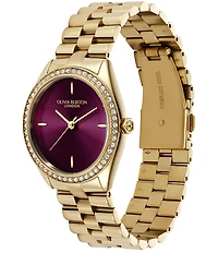 Olivia Burton Women's Bejeweled Quartz Analog Gold Tone Stainless Steel Bracelet Watch