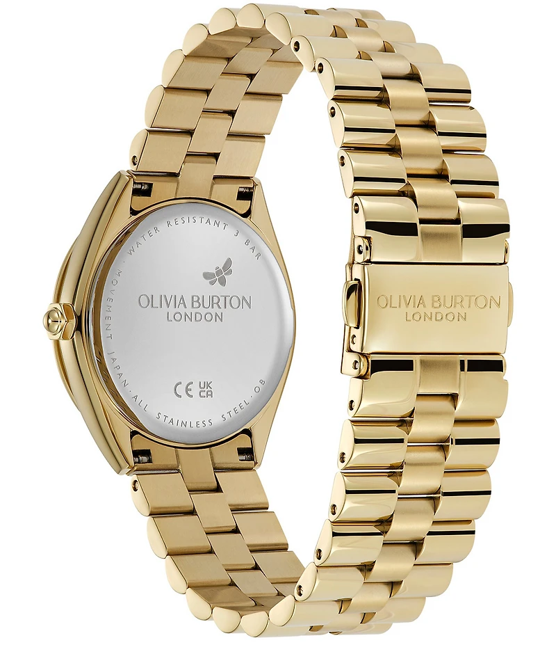 Olivia Burton Women's Bejeweled Quartz Analog Gold Tone Stainless Steel Bracelet Watch