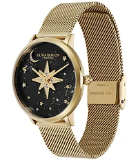 Olivia Burton Women's Celestial Nova Quartz Analog Stainless Steel Mesh Bracelet Watch