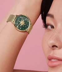 Olivia Burton Women's Celestial Nova Quartz Analog Stainless Steel Mesh Bracelet Watch