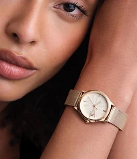 Olivia Burton Women's Classic Quartz Analog Stainless Steel Mesh Bracelet Watch