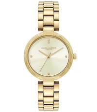 Olivia Burton Women's Dimension T-Bar Quartz Analog Gold Tone Stainless Steel Bracelet Watch