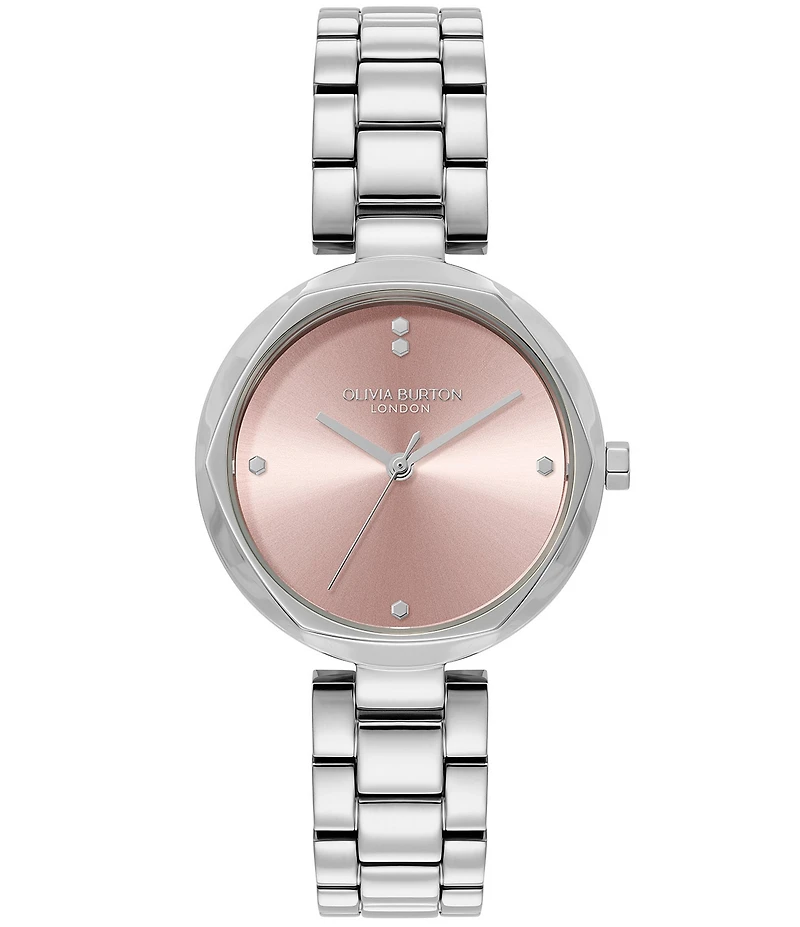 Olivia Burton Women's Dimension T-Bar Quartz Analog Stainless Steel Bracelet Watch