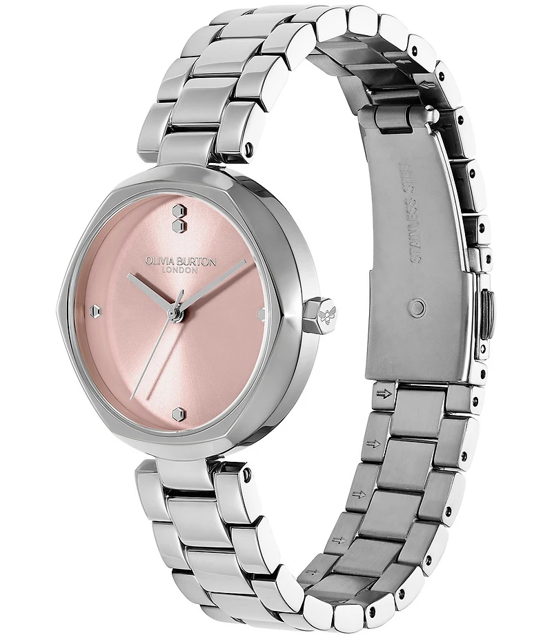 Olivia Burton Women's Dimension T-Bar Quartz Analog Stainless Steel Bracelet Watch