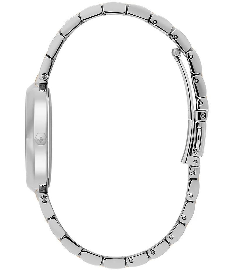 Olivia Burton Women's Dimension T-Bar Quartz Analog Two Tone Stainless Steel Bracelet Watch