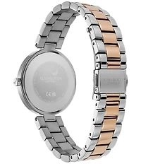 Olivia Burton Women's Dimension T-Bar Quartz Analog Two Tone Stainless Steel Bracelet Watch