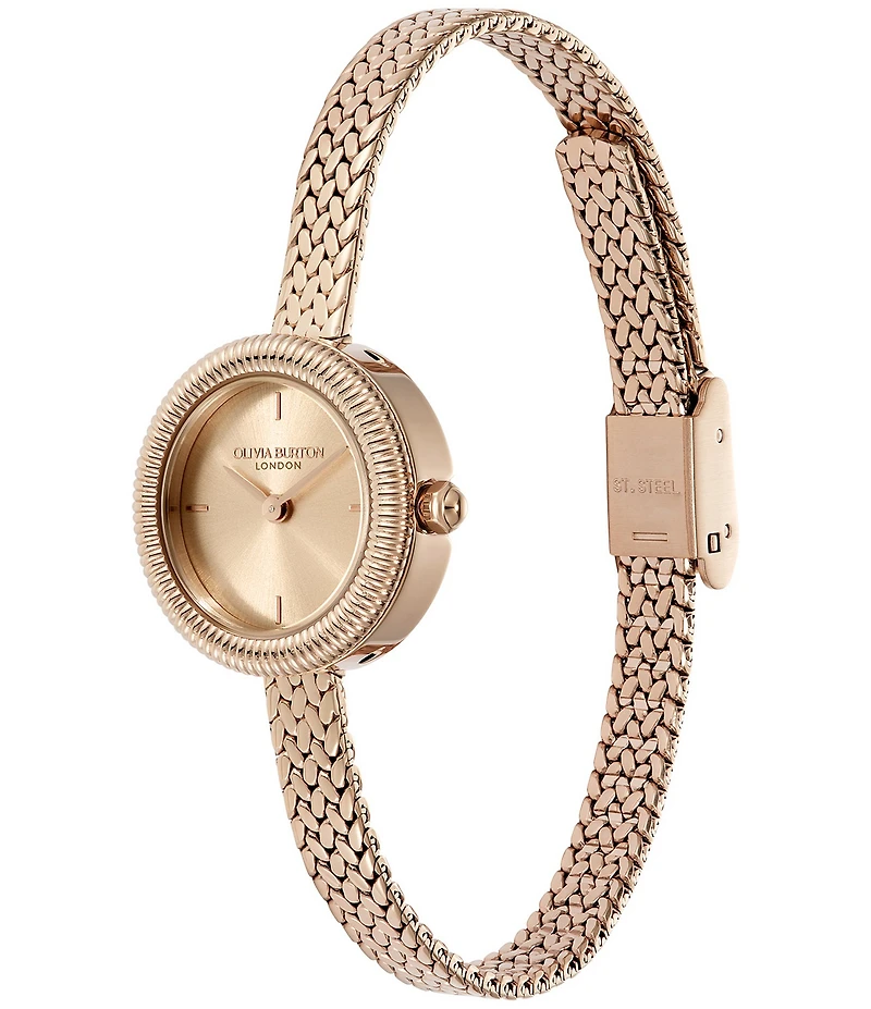Olivia Burton Women's Finer Quartz Analog Stainless Steel Mesh Bracelet Watch