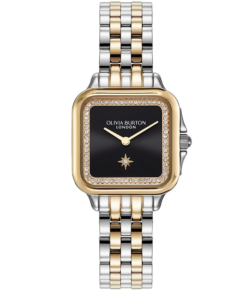 Olivia Burton Women's Grosvenor Quartz Analog Two Tone Stainless Steel Bracelet Watch
