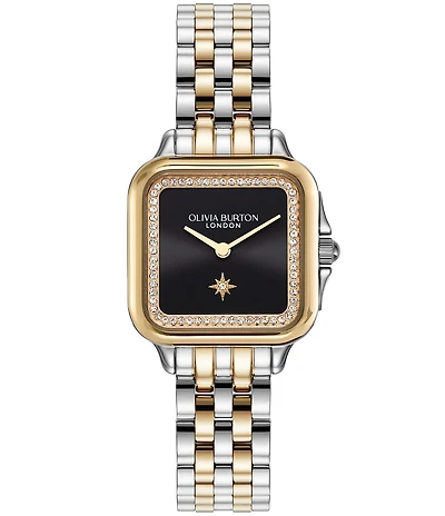 Olivia Burton Women's Grosvenor Quartz Analog Two Tone Stainless Steel Bracelet Watch