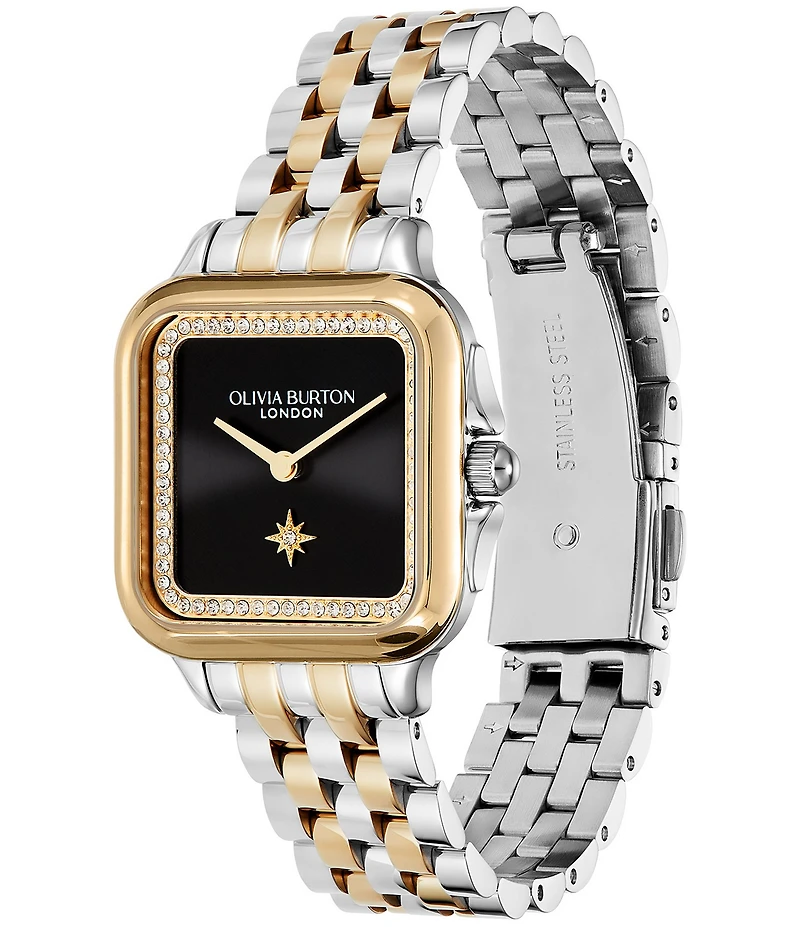 Olivia Burton Women's Grosvenor Quartz Analog Two Tone Stainless Steel Bracelet Watch
