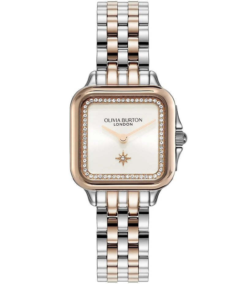 Olivia Burton Women's Grosvenor Quartz Analog Two Tone Stainless Steel Bracelet Watch