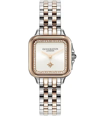 Olivia Burton Women's Grosvenor Quartz Analog Two Tone Stainless Steel Bracelet Watch