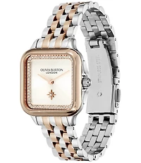 Olivia Burton Women's Grosvenor Quartz Analog Two Tone Stainless Steel Bracelet Watch