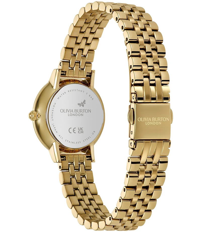 Olivia Burton Women's Honeycomb Ultra Slim Quartz Analog Gold Tone Stainless Steel Bracelet Watch