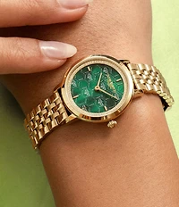 Olivia Burton Women's Honeycomb Ultra Slim Quartz Analog Gold Tone Stainless Steel Bracelet Watch