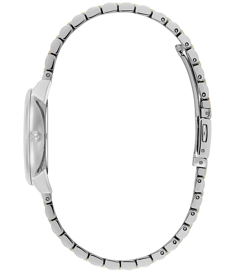 Olivia Burton Women's Honeycomb Ultra Slim Quartz Analog Two Tone Stainless Steel Bracelet Watch